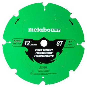 Metabo HPT 12-Inch 8-Tooth Fiber Cement Blade