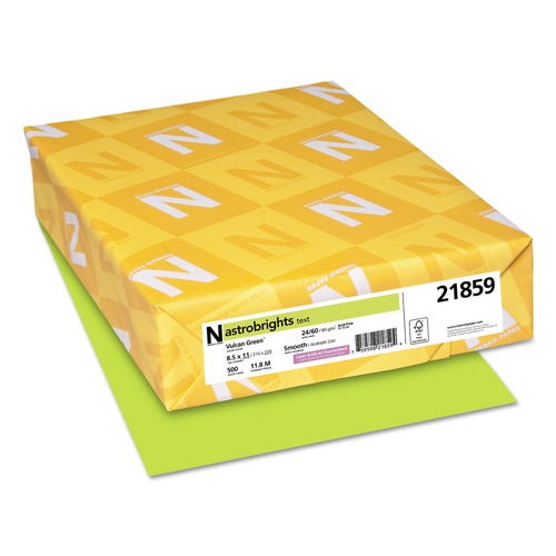 Office Jansan | Astrobrights 21859 8.5 in. x 11 in. 24 lbs. Bond Weight Color Paper - Vulcan Green (500/Ream) image number 0