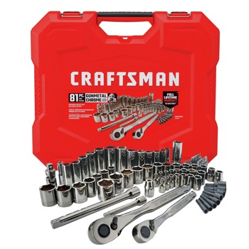 AUTOMOTIVE ESSENTIALS | Craftsman CMMT82335Z1 Mechanics Tool Set - Gunmetal Chrome (81-Piece)
