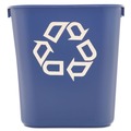 Just Launched | Rubbermaid Commercial FG295573BLUE 13.63 Quart Plastic Rectangular Deskside Recycling Container - Small, Blue image number 0