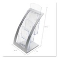 Office Jansan | Deflecto 693645 6.75 in. x 6.94 in. x 13.31 in. 3-Tier Literature Holder - Leaflet Size, Silver image number 5