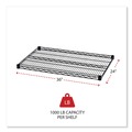 Office Jansan | Alera ALESW583624BL Industrial Wire Shelving 36 in. x 24 in. Extra Wire Shelves - Black (2-Piece/Carton) image number 3