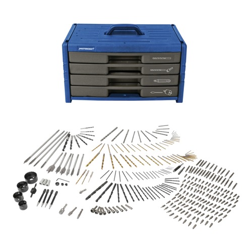 Bits and Bit Sets | Mastercraft CTI0542375 (304-Piece) Titanium-Coated Screw Driver Drill Bit Set image number 0
