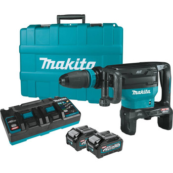 Makita 80V max XGT (40V max X2) Brushless Lithium-Ion 28 lbs. Cordless AWS Capable AVT Demolition Hammer Kit with 2 Batteries (4 Ah)