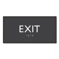 Floor Signs | Headline Sign 69922 4 in. x 8 in. Exit Plastic ADA Sign - Clear/White image number 0