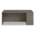 Office Desks & Workstations | Alera AE1NZK-S3672UF TOM 72 in. x 36 in. x 29 in. Seville Series Single Right Pedestal Desk - Walnut image number 2