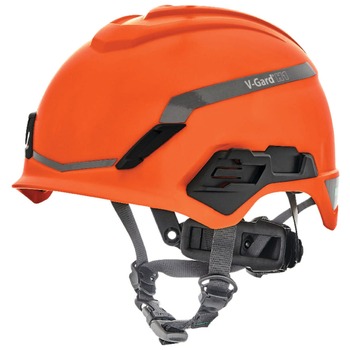 MSA 10194797 V-Gard H1 Fas-Trac III Pivot Novent ANSI EN397 Safety Helmet -  Orange
