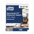 Paper Towels and Napkins | Tork 800700 Xpressnap Fit 6.5 in. x 8.4 in. 2-Ply Interfold Dispenser Napkins - White (6/Carton) image number 8