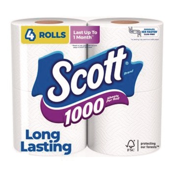 Scott 1-Ply Septic Safe Bathroom Tissue - White (12/Carton)