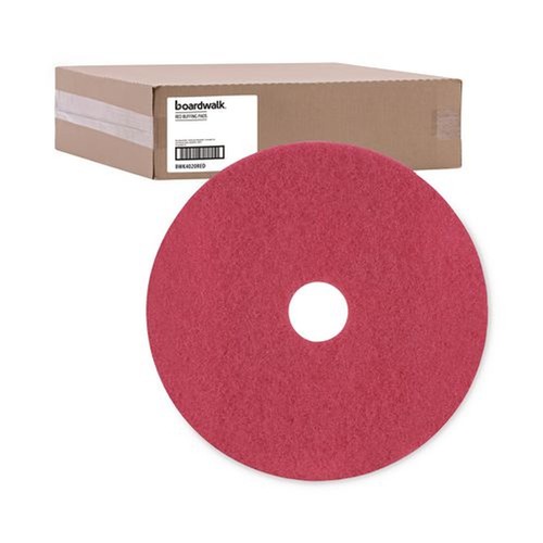 Office Jansan | Boardwalk BWK4020RED 20 in. Diameter Buffing Floor Pads - Red (5/Carton) image number 0