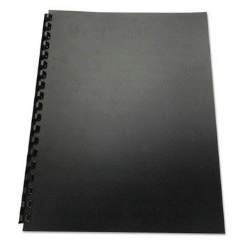 GBC 11 in. x 8.5 in. Unpunched 100 Percent Recycled Poly Binding Cover - Black (25/Pack)