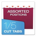 File Folders | Pendaflex 81613 1/5-Cut Tabs Letter Size Colored Hanging Folders - Burgundy (25/Box) image number 3