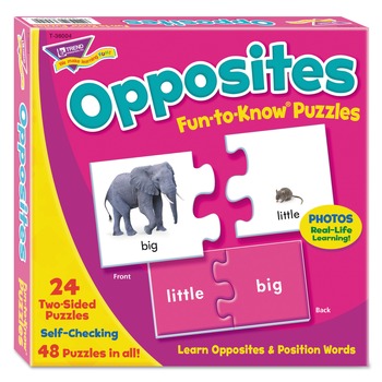 TREND Fun to Know Ages 3 and Up Opposites and Position Words Matching Game Puzzles