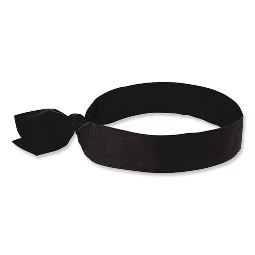 Cooling Gear | Ergodyne 12332 Chill-Its 6700 One Size Fits Most Cooling Bandana Polymer Tie Headband - Black image number 0