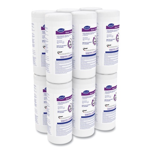 Disinfectants | Diversey Care 100850922 Oxivir 1 7 in. x 8 in. Disinfecting Wipes (12 Canisters/Carton, 60 Wipes/Canister) image number 0