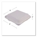 Food Trays, Containers, and Lids | Eco-Products EP-HC93NFA Vanguard 9 in. x 9 in. x 3 in. 3-Compartment Renewable and Compostable Sugarcane Clamshells - White (200/Carton) image number 3
