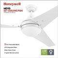 Ceiling Fans | Honeywell 51804-45 52 in. Remote Control Contemporary Indoor LED Ceiling Fan with Light - Bright White image number 2