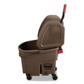 Mop Buckets | Rubbermaid Commercial FG757788BRN 35 qt. WaveBrake 2.0 Down-Press Plastic Bucket/Wringer Combos - Brown image number 1