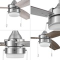 Ceiling Fans | Honeywell 51857-45 48 in. Pull Chain Ceiling Fan with Color Changing LED Light - Brushed Nickel image number 5