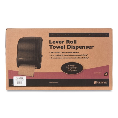 Just Launched | San Jamar T1100TBK Lever Roll Towel Dispenser, Classic, Black Pearl, 12 15/16 X 9 1/4 X 16 1/2 image number 0