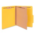 File Folders | Universal UNV10204 1 Divider Letter Size Bright Colored Pressboard Classification Folders - Yellow (10/Box) image number 1