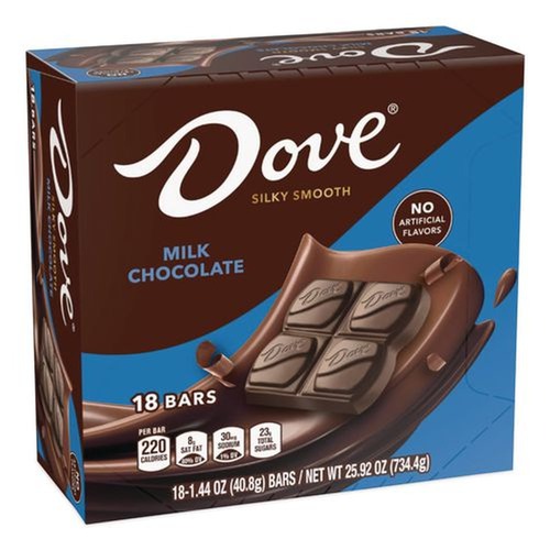 Snacks | Dove Chocolate 551984 1.44 oz. Milk Chocolate Bars (18/Carton) image number 0