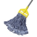 Mops | Rubbermaid Commercial FGD21206BL00 Super Stitch Blend Medium Cotton/Synthetic Mop Head - Blue (6/Carton) image number 1