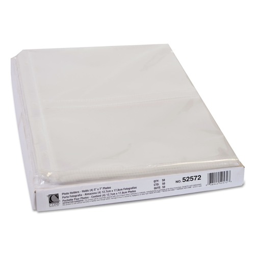 Office Jansan | C-Line 52572 3-Hole Punched Photo Pages For Four 5 in. x in. 7 Photos - Clear (50/Box) image number 0