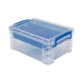 Office Jansan | Advantus 37371 6 Sections 10.38 in. x 14.25 in. x 6.5 in. Super Stacker Divided Storage Box - Clear/Blue image number 0