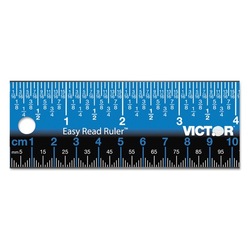 Rulers & Yardsticks | Victor EZ12SBL Easy Read 12.5 in. Long Standard/Metric Stainless Steel Ruler - Blue image number 0