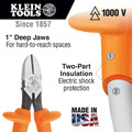 Pliers | Klein Tools D220-7-INS 7 in. Insulated Diagonal Cutting Pliers image number 1