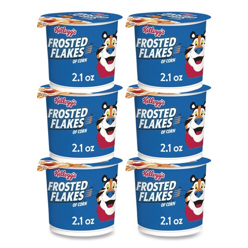 Meals & Energy Bars | Kellogg's KEE12468 Frosted Flakes 2.1 oz. Single-Serve Breakfast Cereal Cups (6/Box) image number 0