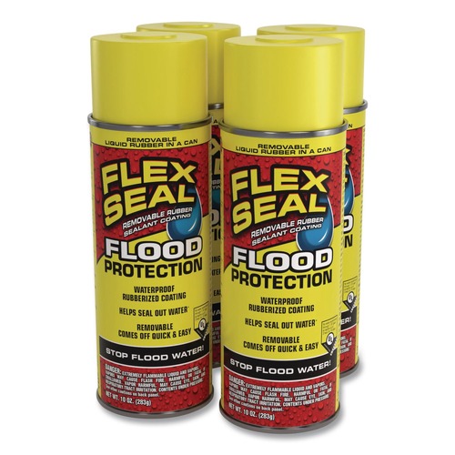 Adhesives & Glues | Flex Seal Products RFSYELR16 10 oz Removable Rubber Sealant Coating Flood Protection Spray - Dries Yellow (6/Carton) image number 0