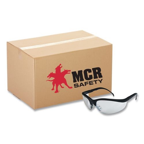  | MCR Safety KD119 Klondike Safety Glasses - Matte Black Frame Clear Mirror Lens (12/Box) image number 0