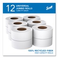 Scott 67805 1000 ft. Essential 100% Recycled Fiber 2-Ply Bathroom Tissues - White (12 Rolls/Carton) image number 1