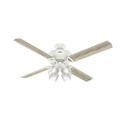 Ceiling Fans | Hunter 54178 Wi-Fi Enabled HomeKit Compatible 60 in. Brunswick Fresh White Ceiling Fan with Light and Integrated Control System-Handheld image number 3