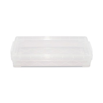 Advantus 8.25 in. x 3.75 in. x 1.5 in. Super Stacker Pencil Box - Clear