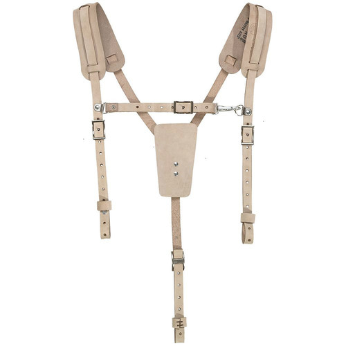 Klein Tools 5413 Soft Leather Work Belt Suspenders - One Size, Light Brown image number 0