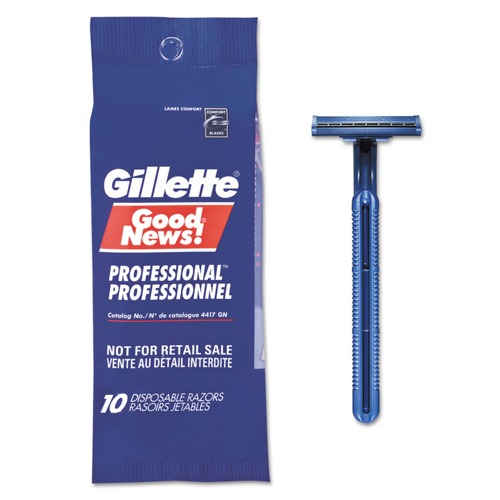  | Gillette 11004CT GoodNews Regular Disposable 2-Blade Razor - Navy Blue (10/Pack, 10 Pack/Carton) image number 0