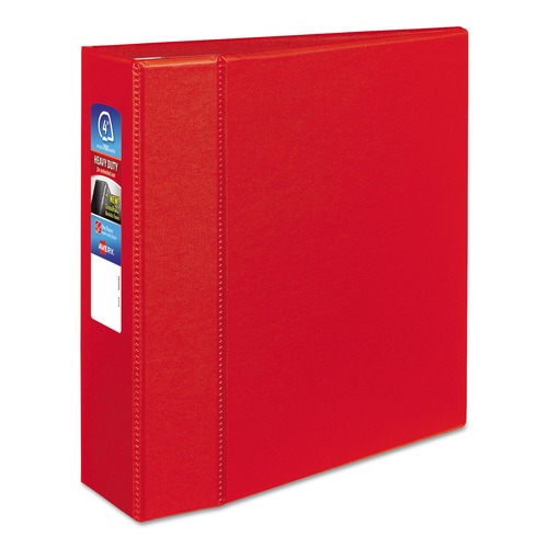 Avery 79584 Heavy-Duty 4 in. Capacity 11 in. x 8.5 in. 3-Ring Non-View Binder with DuraHinge - Red image number 0