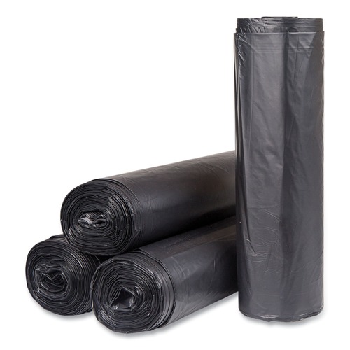 Trash Bags | Inteplast Group S434822K High-Density 60 Gallon 43 in. x 48 in. Commercial Can Liners - Black (150-Piece/Carton) image number 0