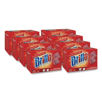 Brillo 2.5 in. x 3 in. Steel Wool Soap Pads - Gray/Pink (12/Carton)
