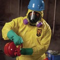 Bib Overalls | Ansell 09816 A70 Chemical Spray Protection Coveralls - 3X-Large Yellow (12/Carton) image number 3