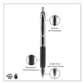Pens | uni-ball 1736097 Signo 207 Medium 0.7 millimeter Retractable Needle Point Gel Pen - Black Ink/Clear/Black Barrel (1-Dozen) image number 7