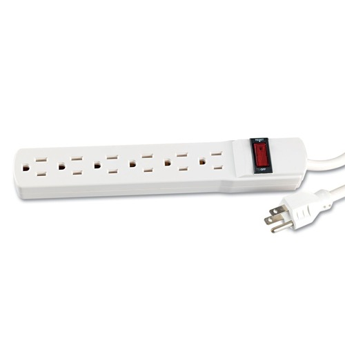 Innovera IVR73315 15 Amp 15 ft. Cord 1.94 in. x 10.19 in. x 1.19 in. Corded Six Outlet Power Strip - Ivory image number 0