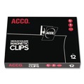 Office Jansan | ACCO A7072132A 1 in. Jaw Capacity Magnetic Clips - Silver (12/Pack) image number 0