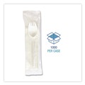 Food Service | Boardwalk BWKSCHOOLKITPP 5.31 in. Mediumweight Plastic School Cutlery Napkin/Spork/Straw Kit - White (1000/Carton) image number 4