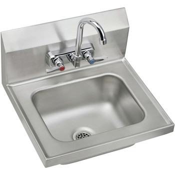 KITCHEN SINKS AND FAUCETS | Elkay CHSB1716C 16-3/4 in. x 15-1/2 in. x 13 in., Single Bowl Wall Hung Handwash Sink Kit (Stainless Steel)