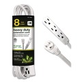 Office Electronics & Batteries | GoGreen Power GG-19608 8 ft. 13 Amps 3-Outlet Indoor Extension Cord - White image number 0