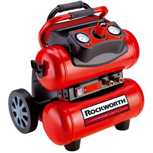 Portable Air Compressors | Factory Reconditioned Rockworth RW1504ST-CP 1.5 HP 4 Gallon Oil-Free Twin-Stack Air Compressor image number 0